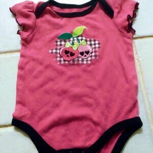 Spencer's Baby girl's size 0-6 months skull cherries bodysuit